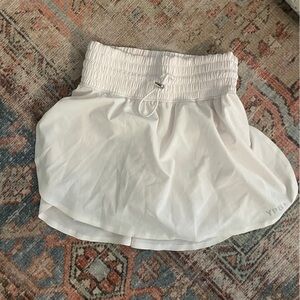 White Elastic Waist Skort